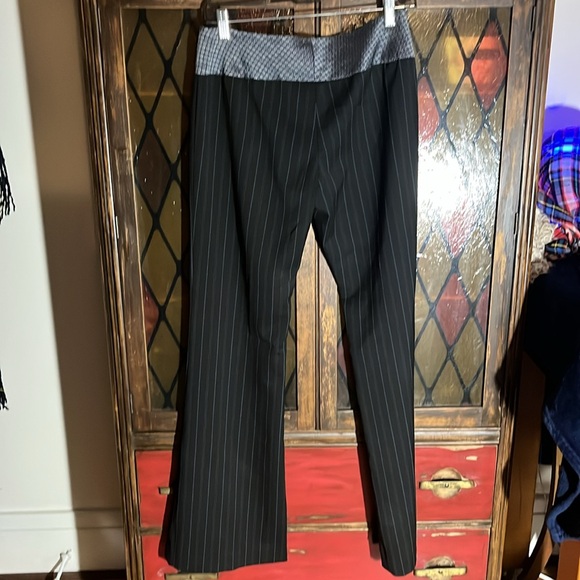 RARE Vintage Y2K Express DesignStudio black w/ blue pinstripe &embroidered waist - Picture 9 of 9